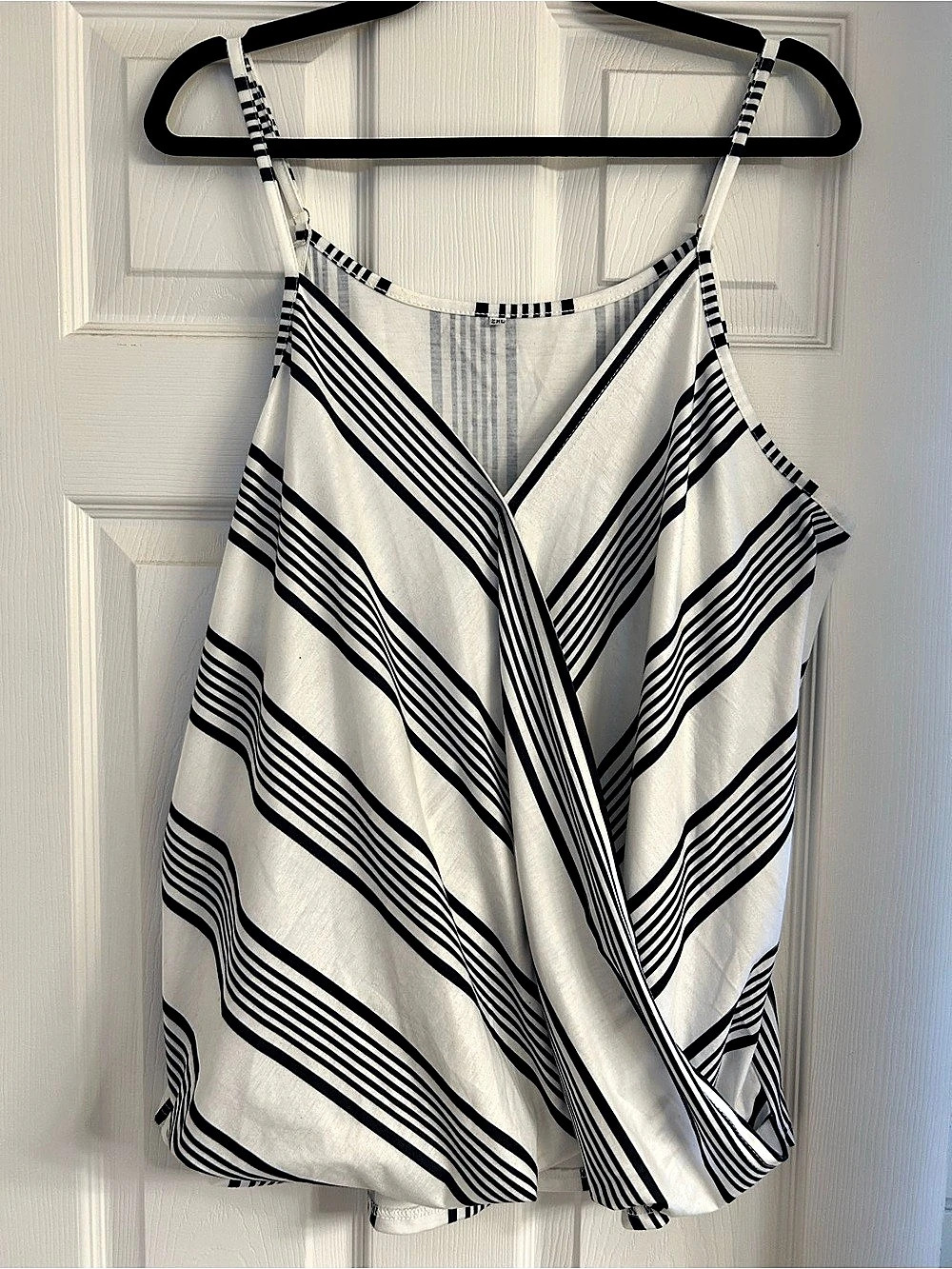 Striped Wrap shirt in White & Black Like New